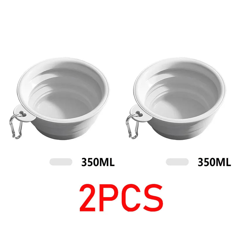 Gamelle Pliable de Voyage 350 ml pour Chien – Écuelle Nomade en Silicone avec Mousqueton pour Eau & Croquettes