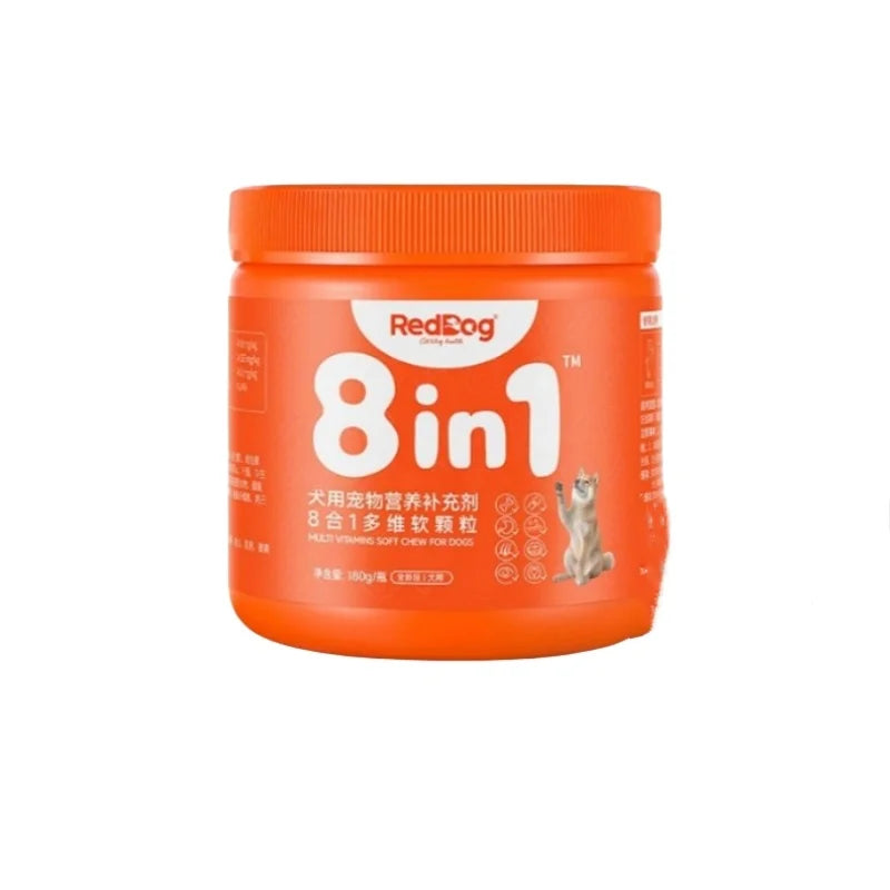 Complément Multivitaminé 8-en-1 RedDog pour Chien & Chat (180 g) – Vitamines Complètes, Soutien Articulaire, Immunité, Peau & Pelage