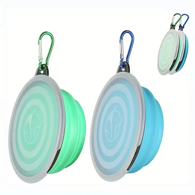 Lot de 2 Gamelles Pliables de Voyage pour Chien avec Couvercle – Écuelles Portables Silicone Eau & Nourriture