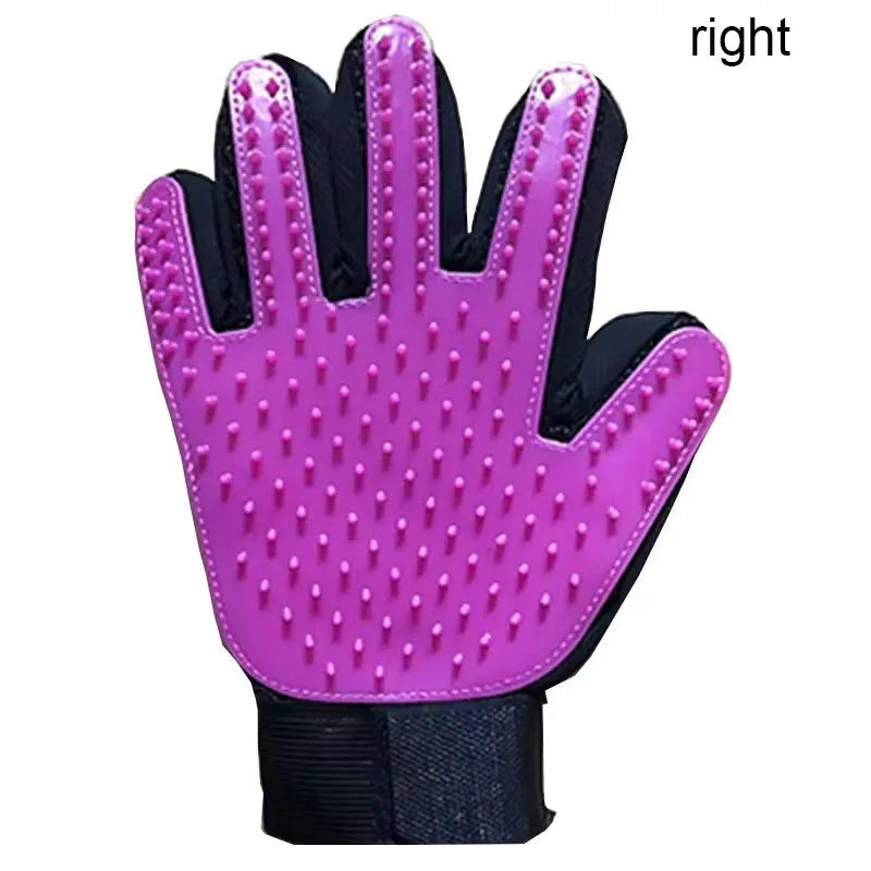 Gant de Toilettage & Massage pour Chien & Chat – Gant Anti-Poils Morts en Silicone Souple, Brosse Mue Réglable & Respirante