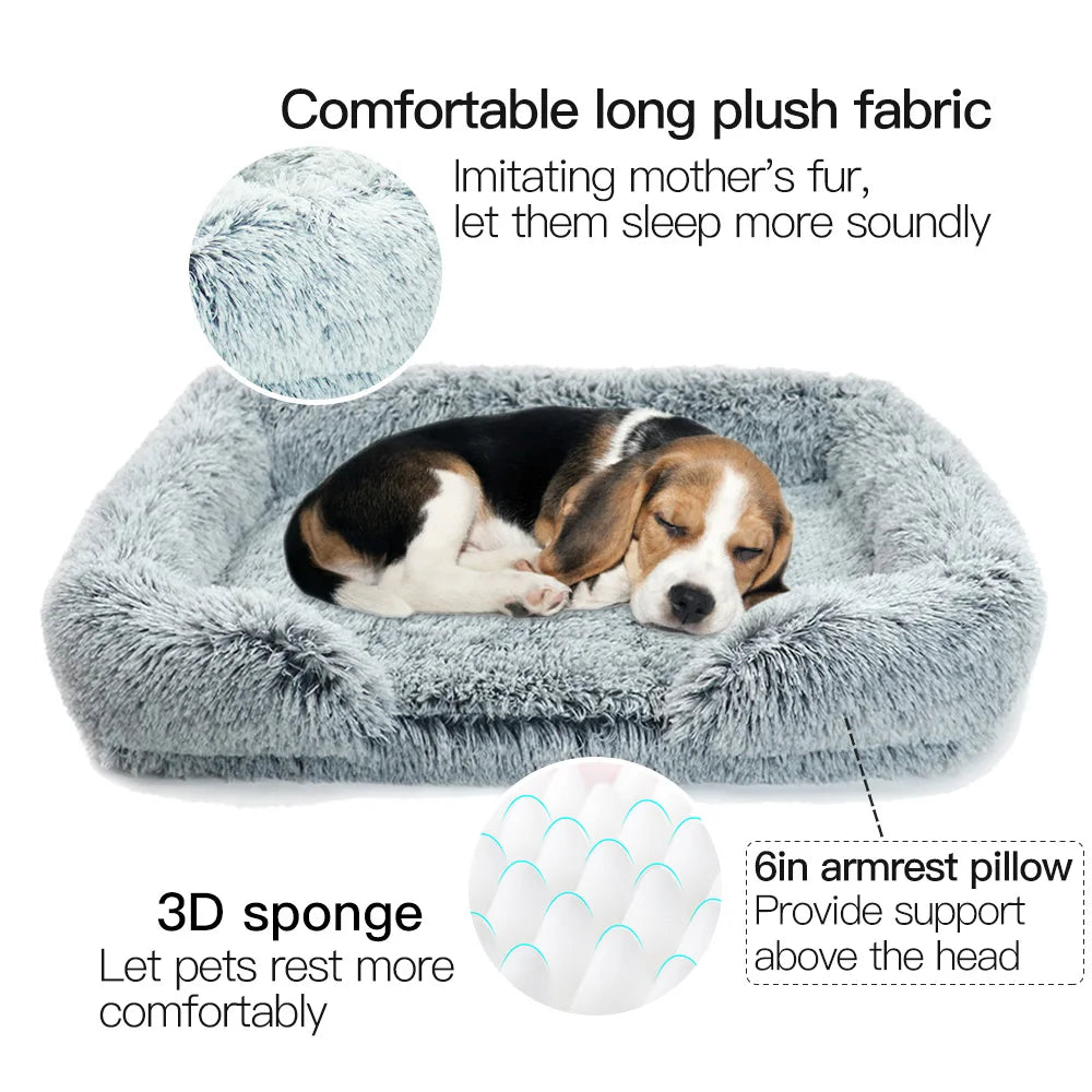 Super Warm Bed Dog Plush Pet Bed Winter Thickened Cushion Dogs Sleeping Beds and Sofa Removable Mat Dog For Small Large Dogs Cat