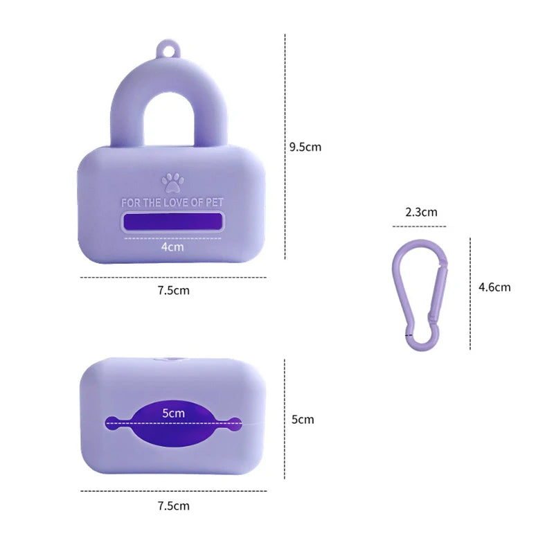 Silicone Dog Waste Bag Dispenser Portable Dog Poop Bag Holder Outdoor Puppy Trash Bags Dispenser Dog Accessories