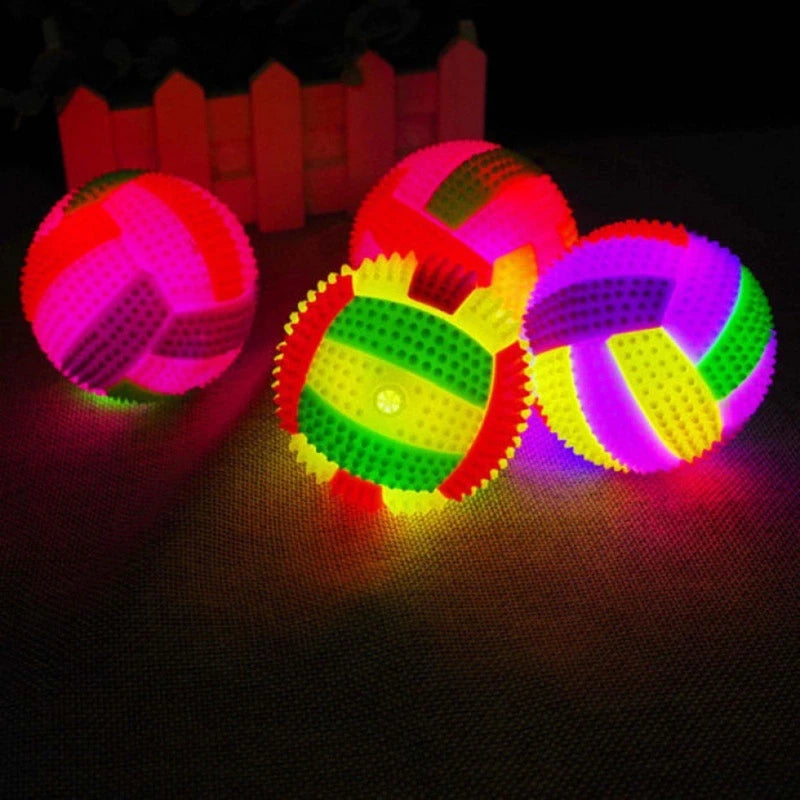 Balle Lumineuse et Sonore pour Chien – Jouet en Caoutchouc Naturel Anti-Stress & Nettoyage Dentaire