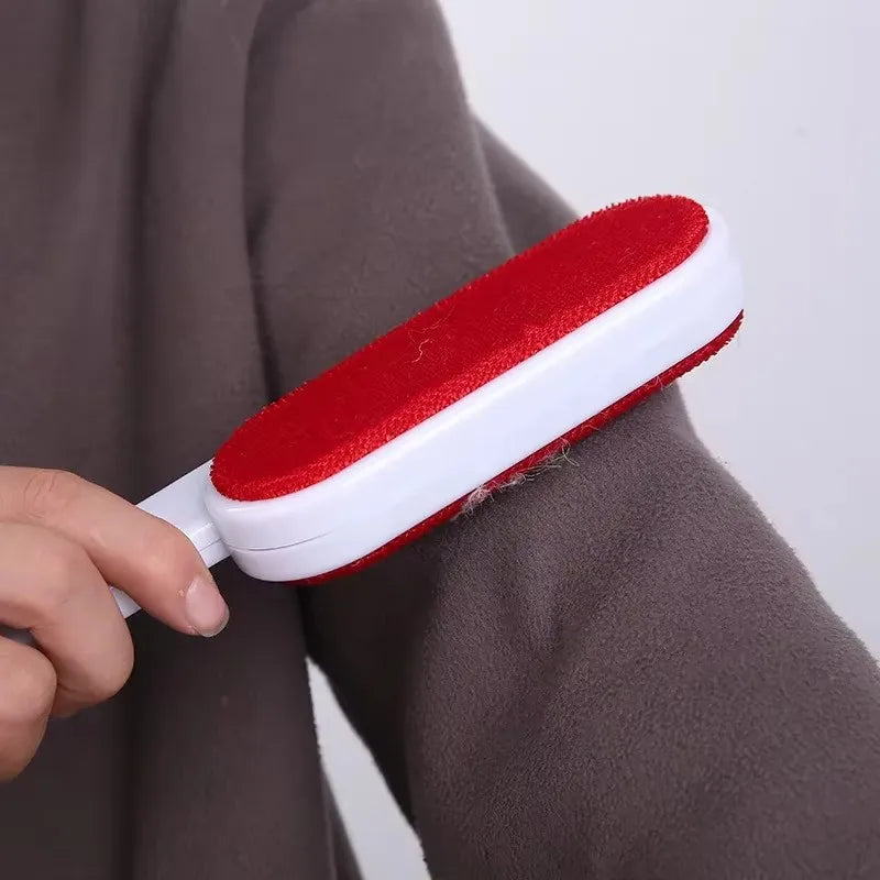 Brosse Anti-Poils Autonettoyante Double Face – Ramasse-Poils Électrostatique Réutilisable avec Base pour Canapé, Vêtements & Tapis