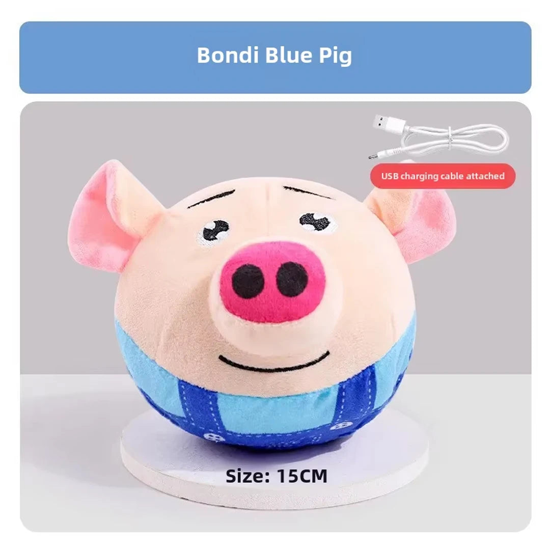 Balle Peluche Sautillante & Interactive pour Chien & Chiot – Jouet Électrique Vibrant et Sonore Rechargeable USB
