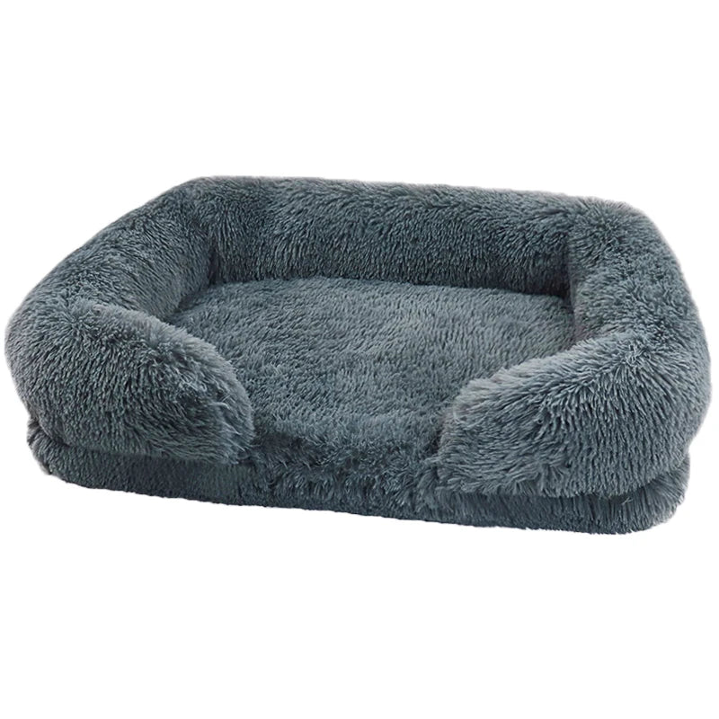 Panier Lit Canapé Ultra Moelleux & Chaud pour Chien & Chat – Coussin d'Hiver Épais en Peluche Douce avec Matelas Amovible