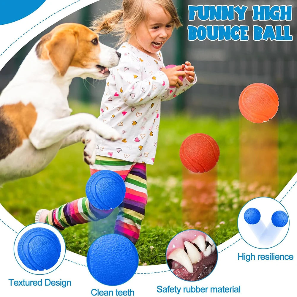 Pet Solid Elastic Toy Ball Cat/Dog Toy Ball 5/6/7CM Rubber Bite Resistant Dog Outdoor Training Tool Pet Teeth Cleaning Supplies