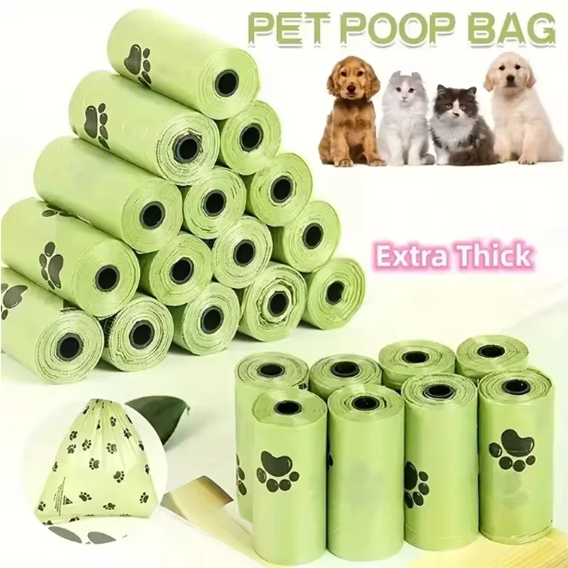Dog Poop Bags Biodegradable Leak Proof Pet Waste Bags for Dog Walking Outdoor Cleaning Bag Pack Pet Supplies