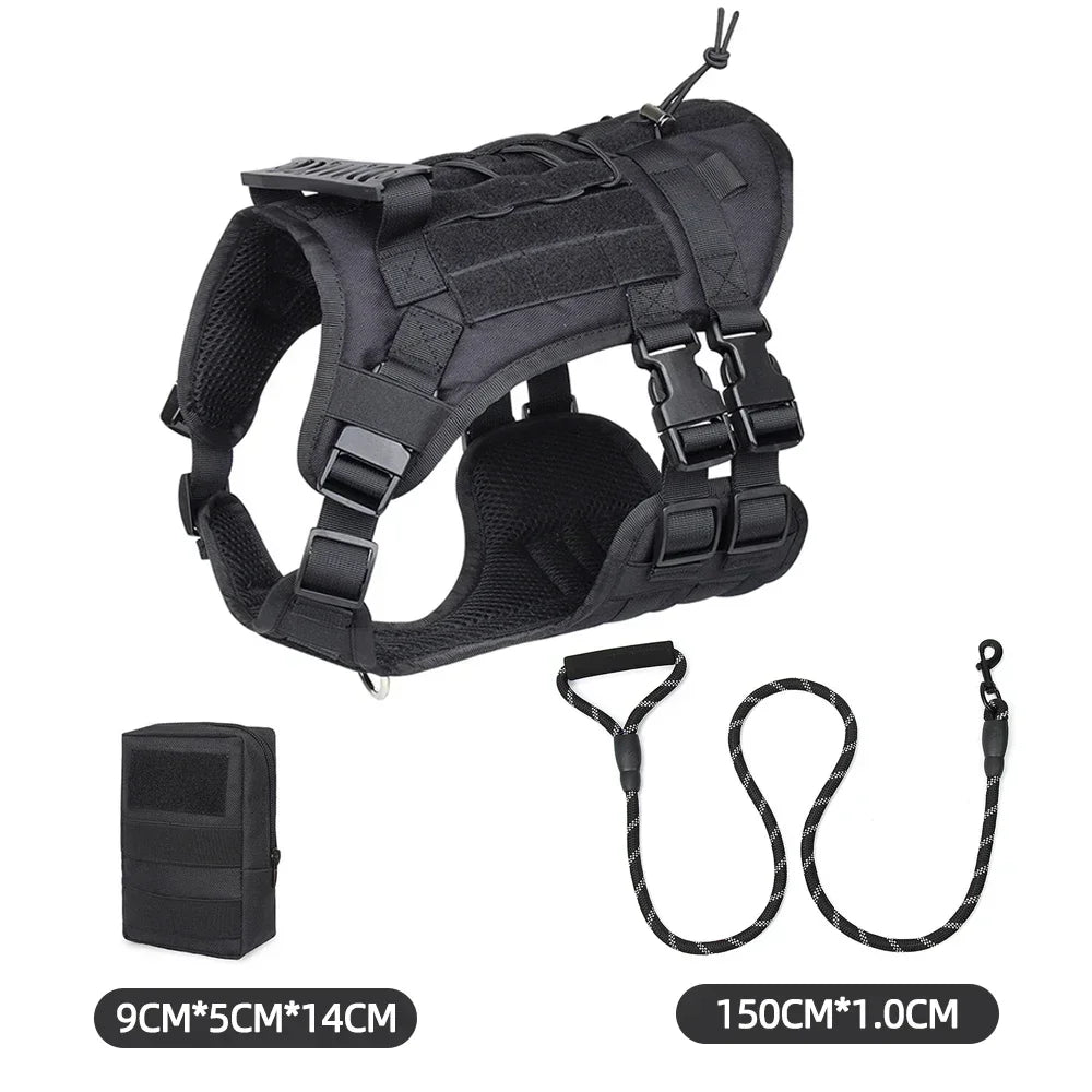 Tactical Dog Harness with Handle and Dog Leash Military Walking Dog Accessories for Medium Large Dogs Puppy Harness
