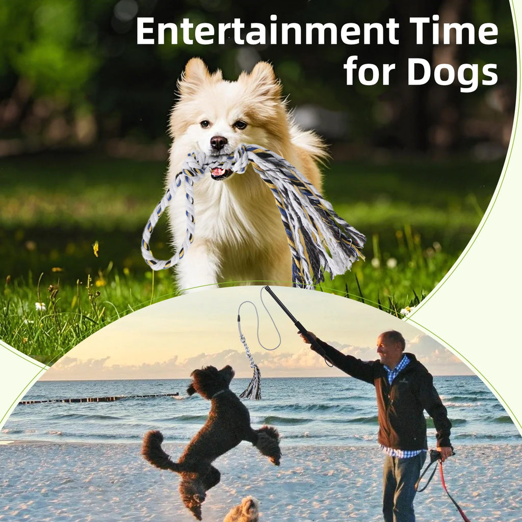 Flirt Pole for Dogs Interactive Dog Toys Durable Heavy Duty Dog Flirt Pole Suitable for Small and Medium Dogs Great Exercise and