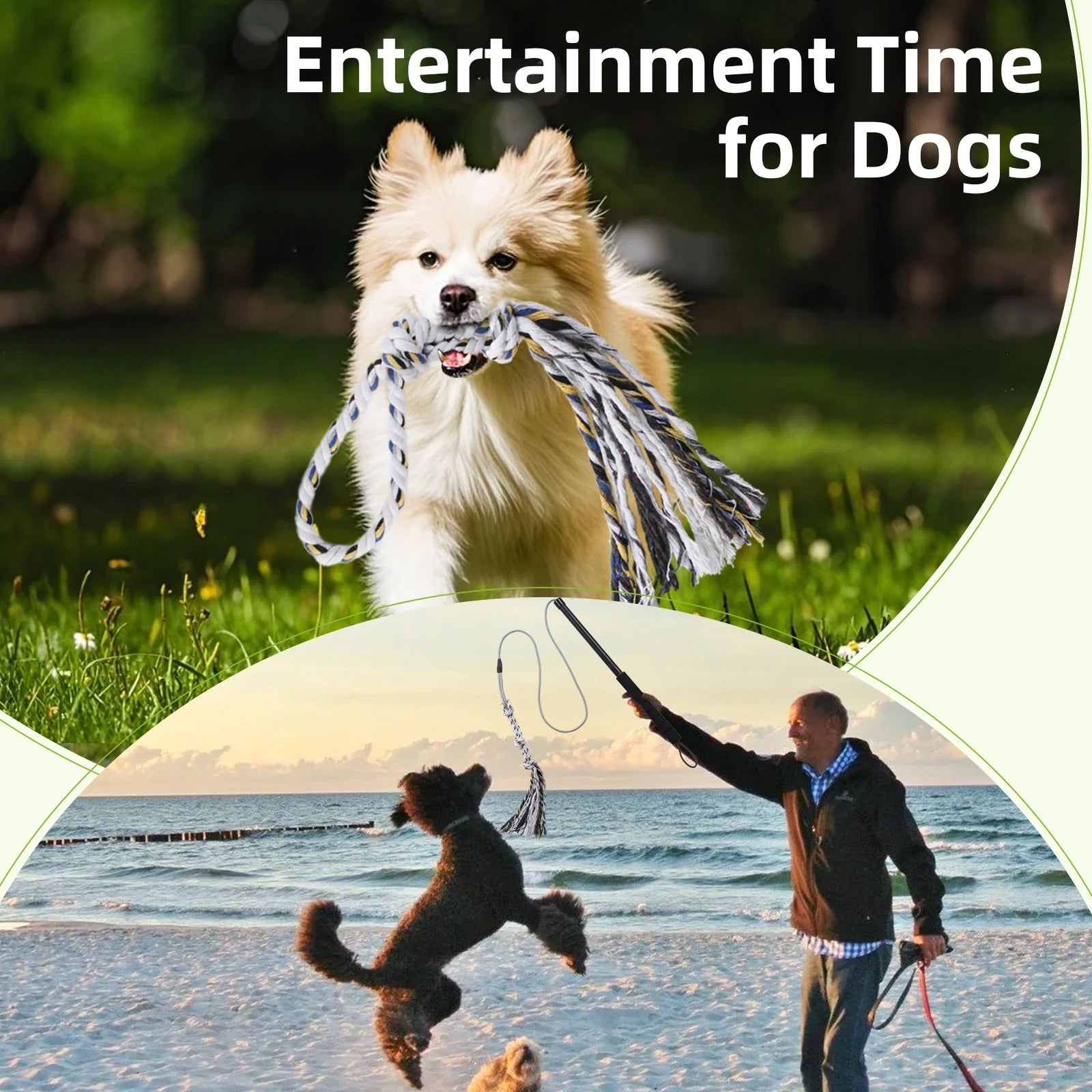 Flirt Pole for Dogs Interactive Dog Toys Durable Heavy Duty Dog Flirt Pole Suitable for Small and Medium Dogs Great Exercise and