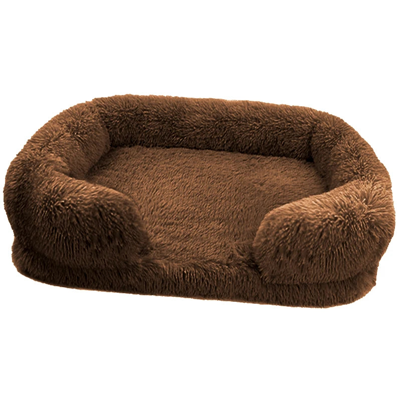 Panier Lit Canapé Ultra Moelleux & Chaud pour Chien & Chat – Coussin d'Hiver Épais en Peluche Douce avec Matelas Amovible