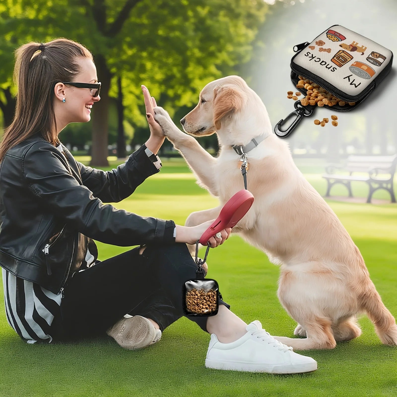 Pochette à Friandises pour Chien avec Mousqueton & Zip – Sacoche de Dressage et Promenade Compacte