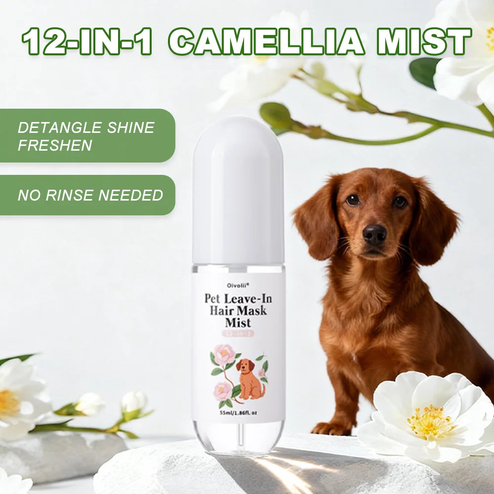 Spray Démêlant & Après-Shampoing Sans Rinçage pour Chien & Chat (100 ml) – Soin Pelage Doux, Brillance & Désodorisant pour Poils Longs & Denses