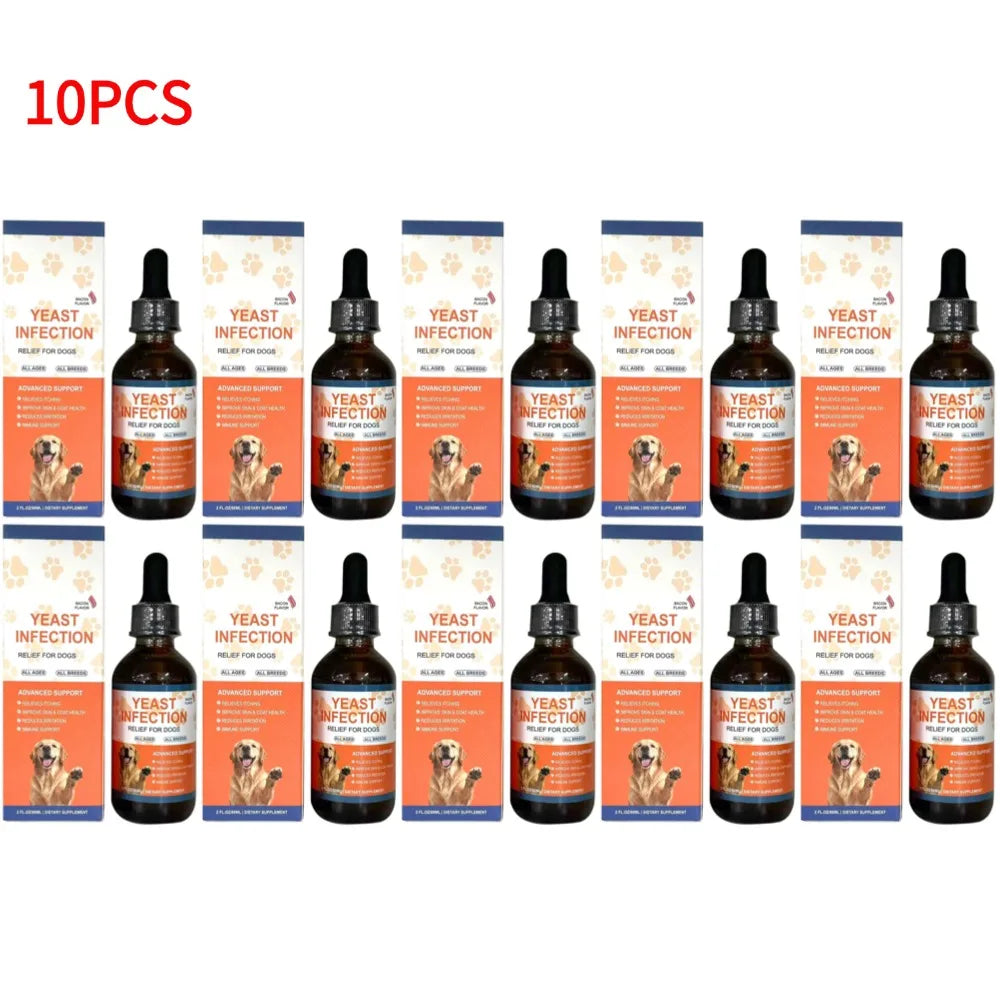 Gouttes de Soin Peau & Pelage aux Plantes pour Chien (60 ml) – Complément Liquide Apaisant Anti-Démangeaisons & Brillance du Poil