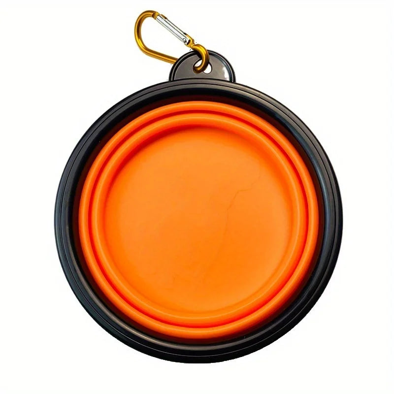Gamelle Pliable en Silicone pour Chien & Chat – Écuelle de Voyage Nomade avec Couvercle Hermétique & Mousqueton pour Balade & Randonnée