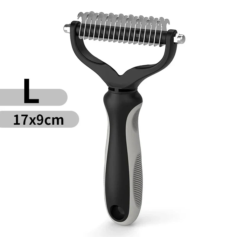 Peigne Démêlant Double Face en Acier Inoxydable pour Chien & Chat – Râteau Anti-Nœuds & Brosse Sous-Poil de Mue Professionnelle