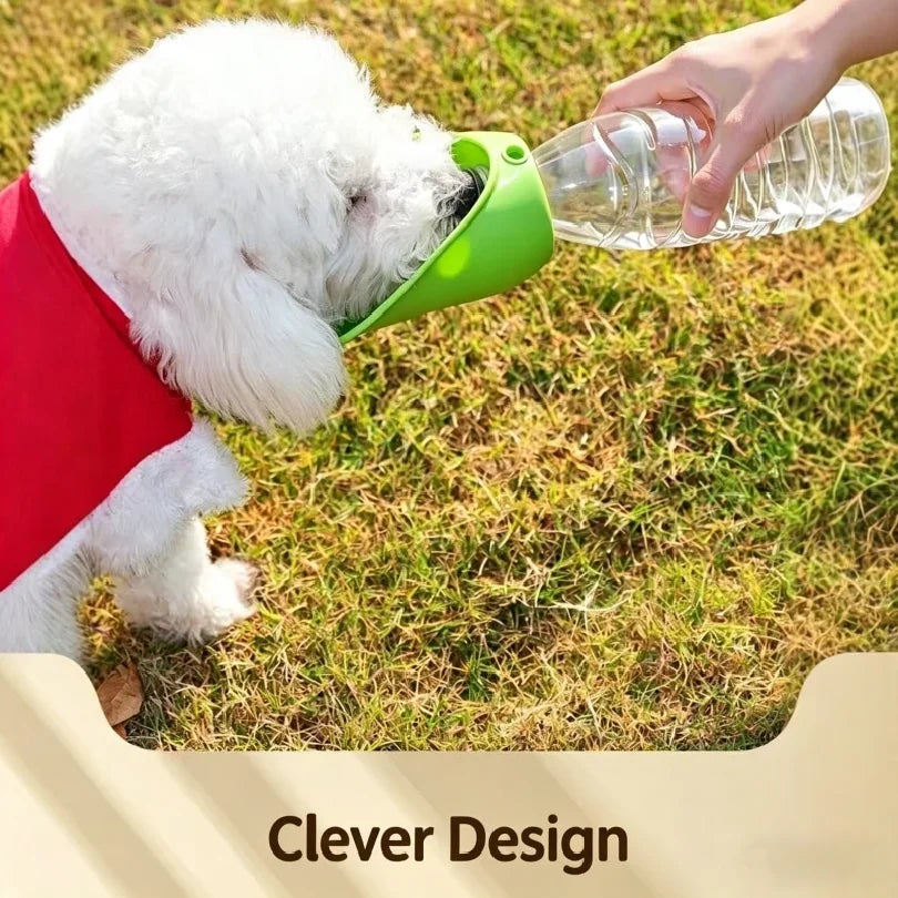 Gourde Pliable Portable pour Chien & Chat – Bouteille d'Eau de Voyage avec Écuelle Rabattable & Embout Interchangeable pour Randonnée