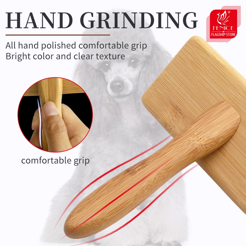 Fenice Professional Beauty Needle Comb Brushing Comb Teddy Bichon Pet Dog Cat Combing Brush Floating Hair Massage Comb