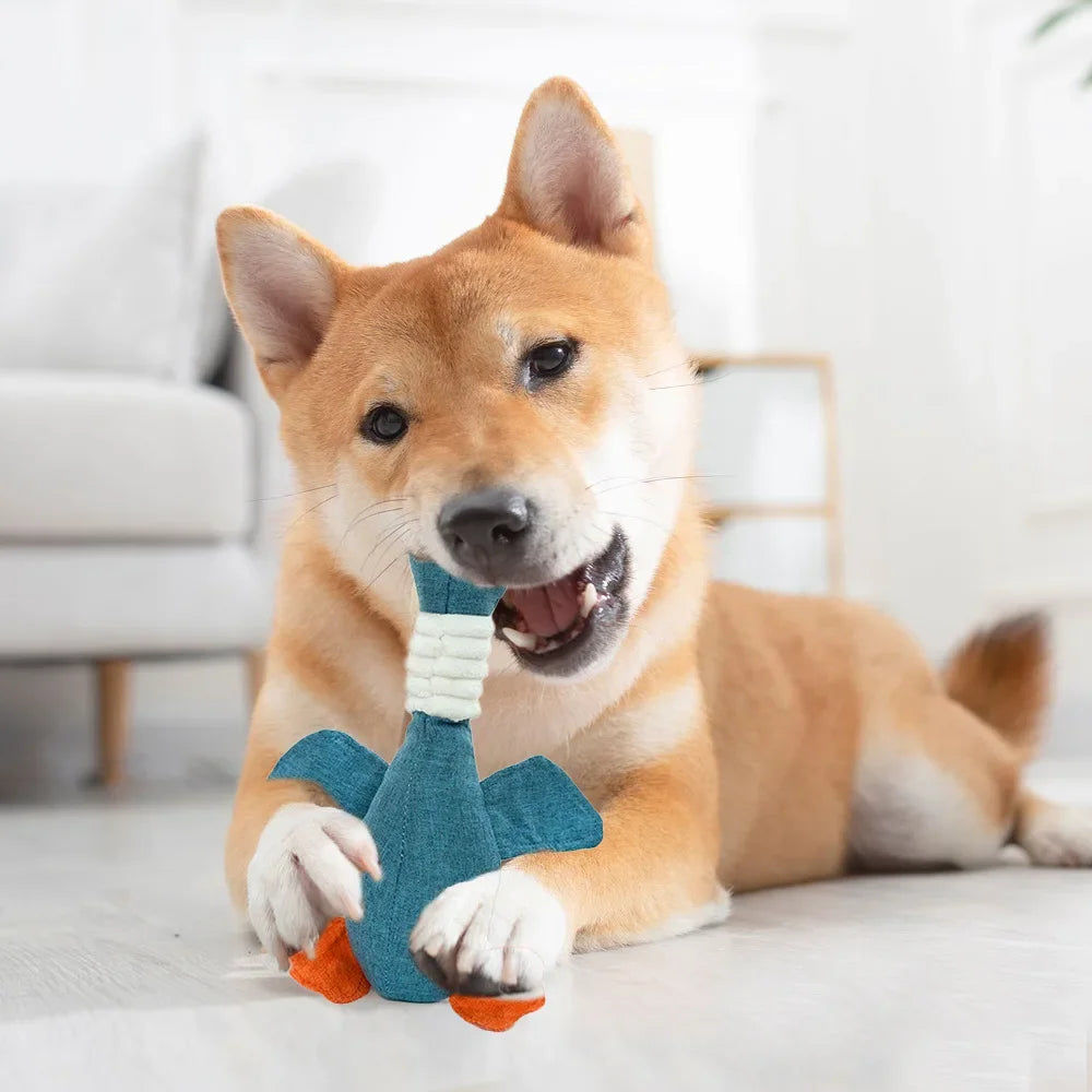 Peluche Sonore Canard pour Chien & Chiot – Doudou Couineur Résistant & Jouet Mastication Anti-Stress