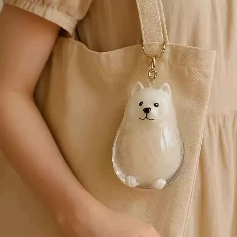 Porte-Clés Souvenir pour Poils de Chien & Chat – Pendentif Capsule Transparente pour Sac & Clés, Bijou Mémoire Animalier