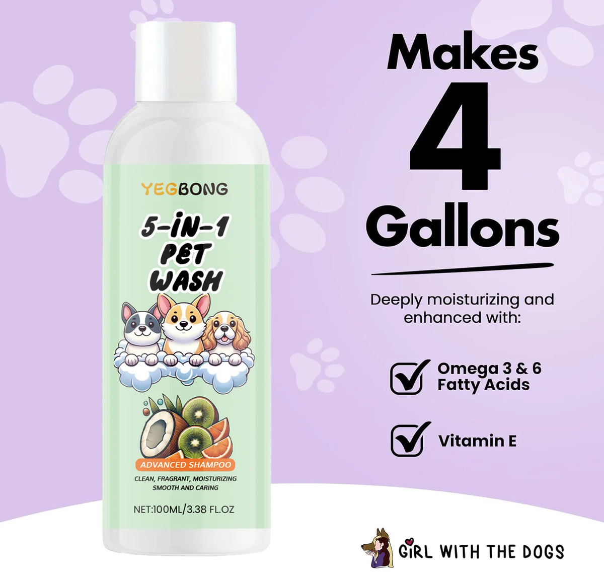 Shampoing Nourrissant au Parfum Noix de Coco pour Chien – Soin Lavant Hydratant, Désodorisant Longue Durée & Brillance du Pelage