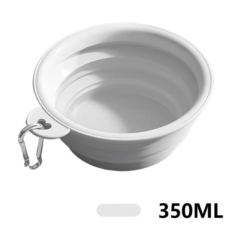 Gamelle Pliable de Voyage 350 ml pour Chien – Écuelle Nomade en Silicone avec Mousqueton pour Eau & Croquettes