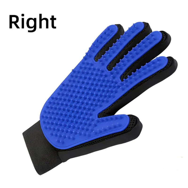 Gant de Toilettage & Massage pour Chien & Chat – Gant Anti-Poils Morts en Silicone Souple, Brosse Mue Réglable & Respirante