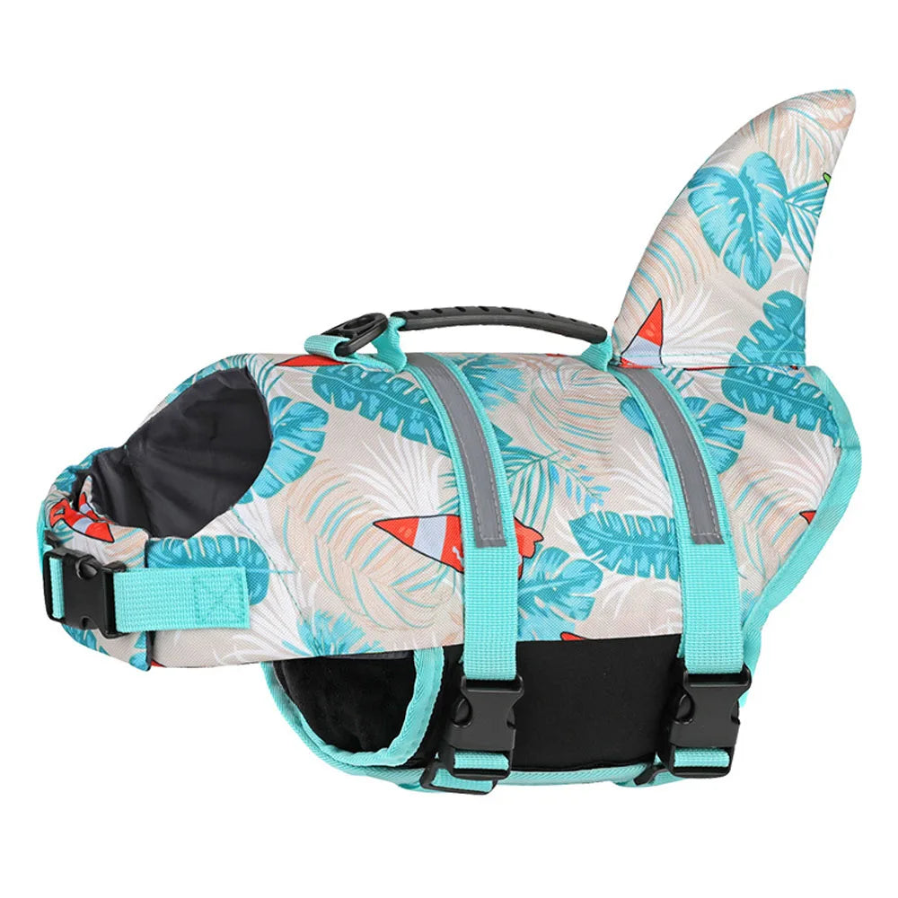 Gilet de Sauvetage Requin pour Chien – Gilet Flottant Ripstop avec Poignée de Sécurité pour Baignade & Bateau