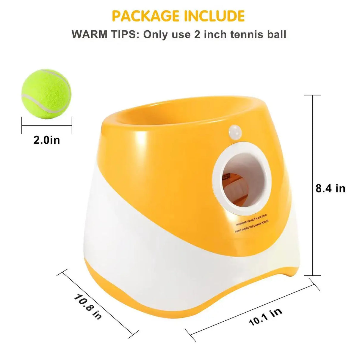 Lanceur de Balles Automatique Rechargeable pour Chien – Machine de Lancer Interactive Sans Fil d'Extérieur, Jeu de Poursuite & 3 Balles Incluses