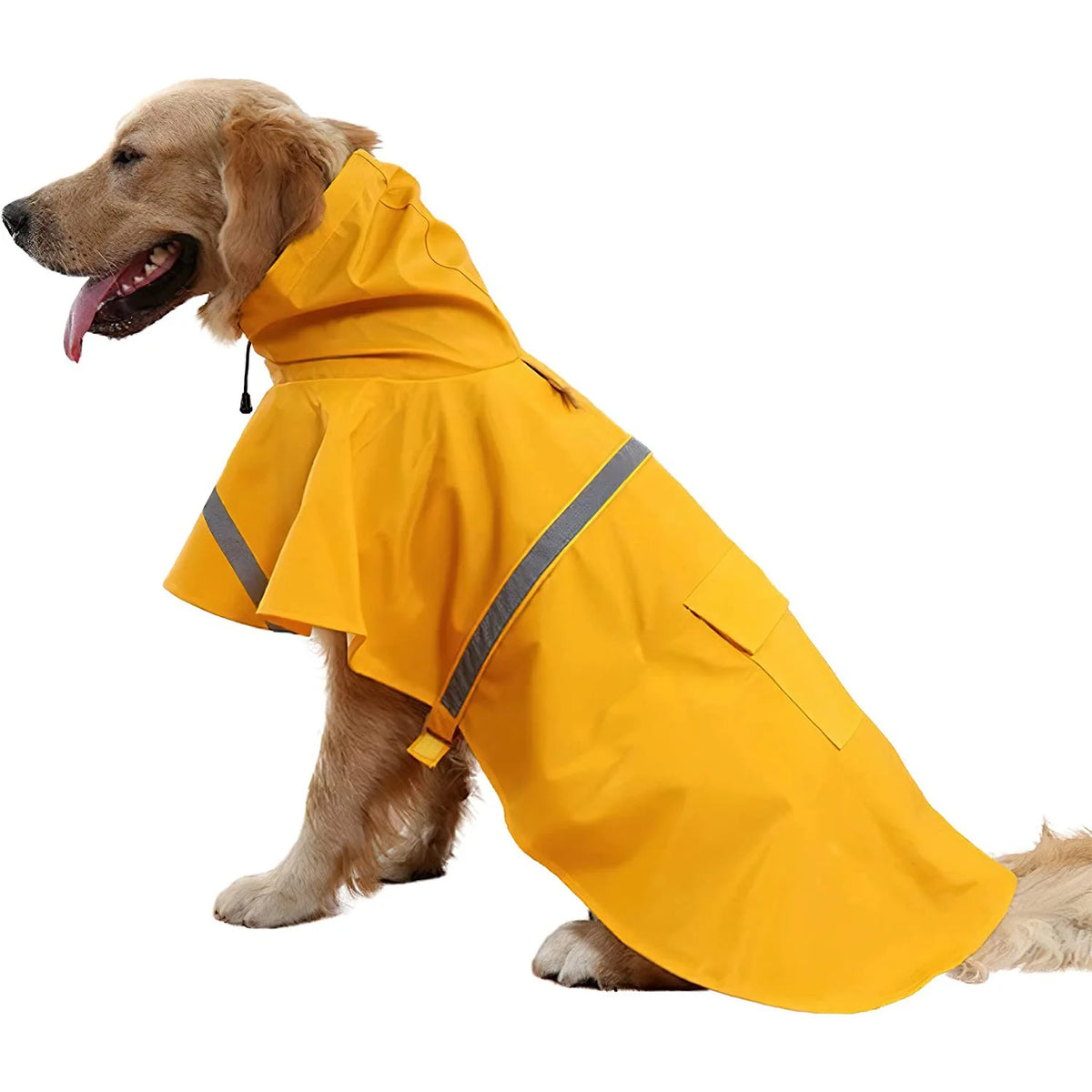 Imperméable à Capuche Réfléchissant pour Chien – Manteau de Pluie Style Cape Coupe-Vent & Déperlant pour Balade
