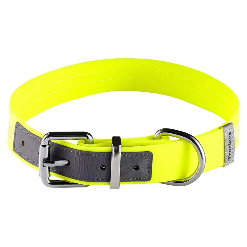 Truelove Pet Collar Waterproof  Anti-Odor Durable Adjustable PVC Polyester Soft Reflective Cloth Stripe Basic Dog Collar TLC5521