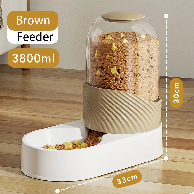 Distributeur Automatique par Gravité 3,8 L pour Chien – Fontaine à Eau & Distributeur de Croquettes Grande Capacité