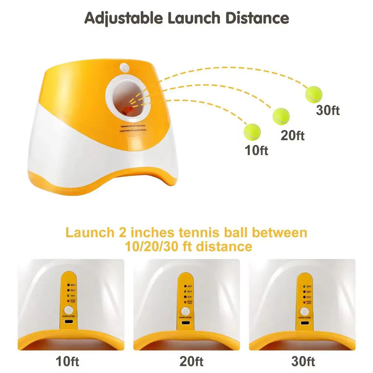 Lanceur de Balles Automatique Rechargeable pour Chien – Machine de Lancer Interactive Sans Fil d'Extérieur, Jeu de Poursuite & 3 Balles Incluses