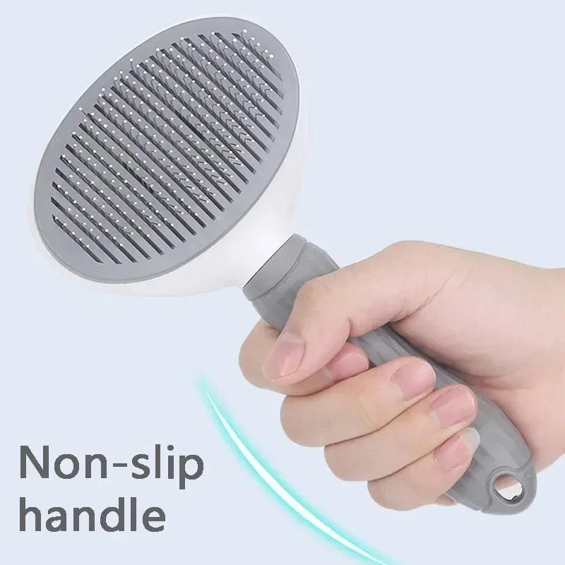 Brosse Autonettoyante pour Chien & Chat – Carde de Toilettage Démêlante, Élimination Poils Morts & Sous-Poil avec Bouton Poussoir