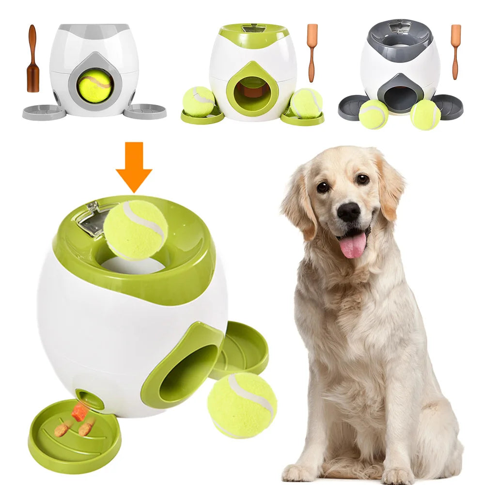 Lanceur de Balles Interactif & Gamelle Anti-Glouton pour Chien – Machine de Récompense Friandises, Stimulation Mentale & Jeu de Rapport Autonome