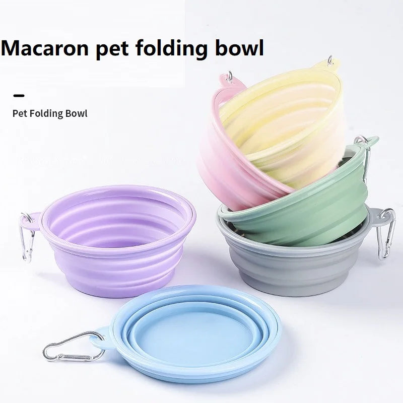 Gamelle Pliable de Voyage 350 ml pour Chien – Écuelle Nomade en Silicone avec Mousqueton pour Eau & Croquettes