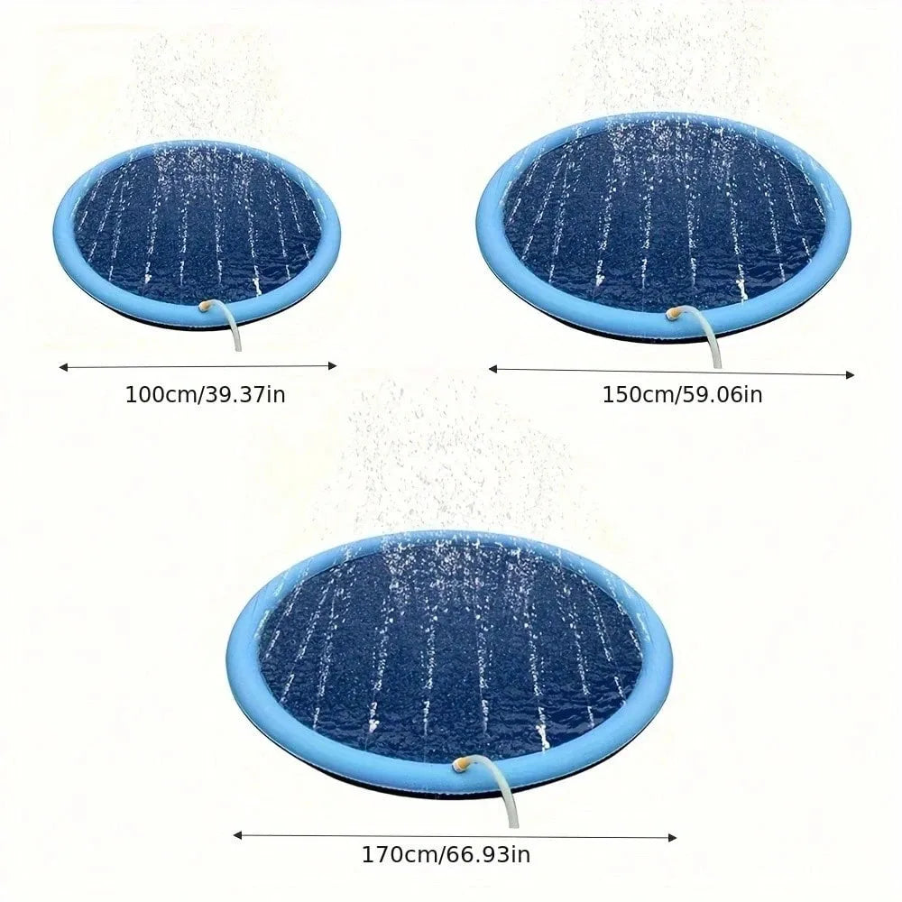 Tapis de Jeu à Jets d'Eau Rafraîchissant pour Chien & Enfants – Splash Pad Antidérapant en PVC Épaissi, Fontaine de Jardin pour l'Été