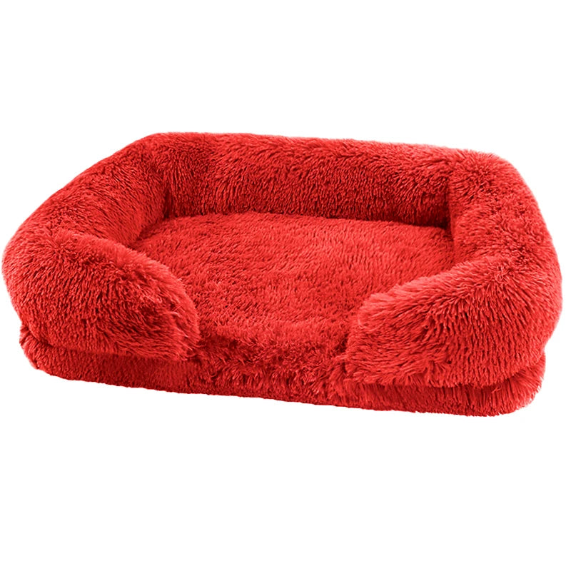 Panier Lit Canapé Ultra Moelleux & Chaud pour Chien & Chat – Coussin d'Hiver Épais en Peluche Douce avec Matelas Amovible