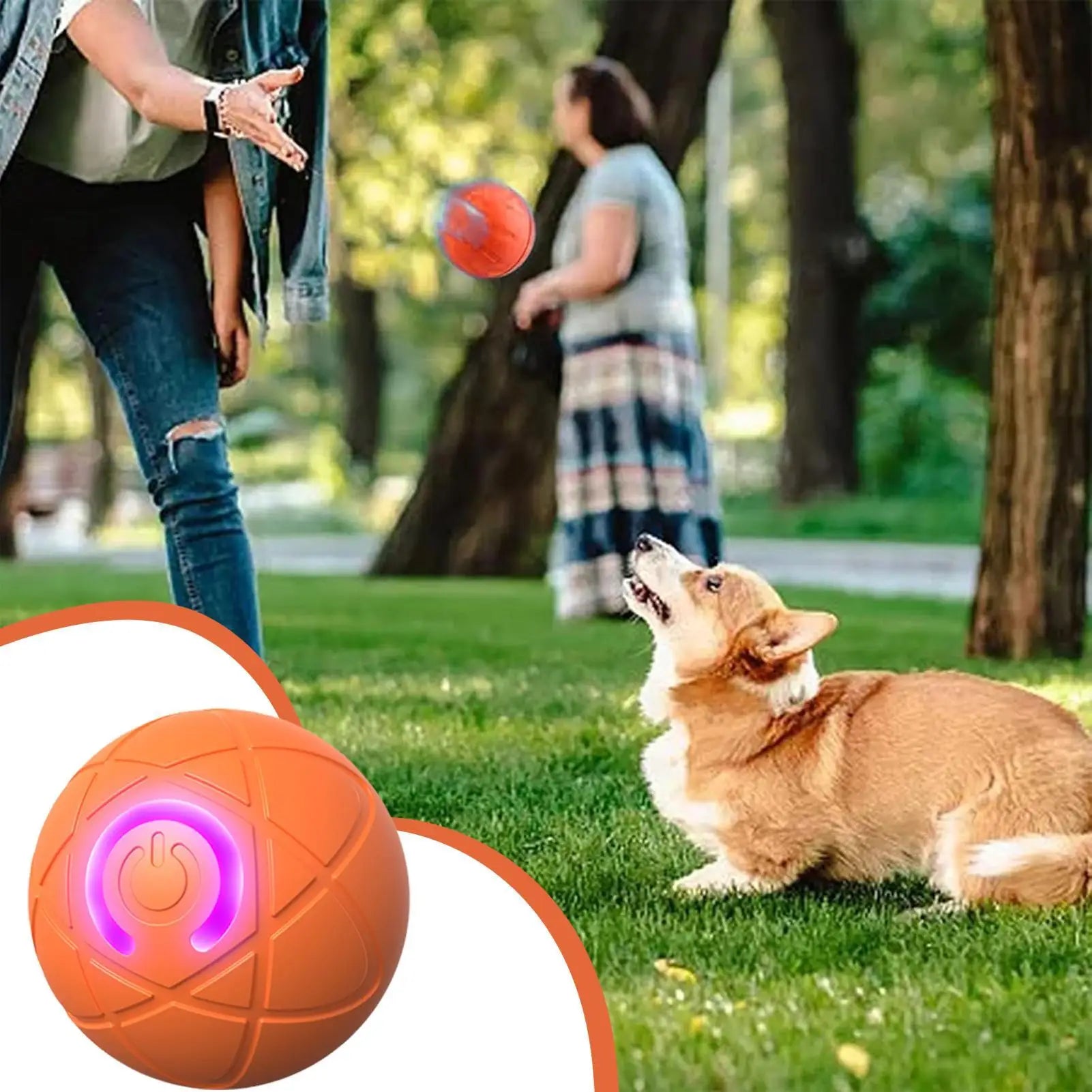 Dog Toy Ball Interactive Rolling Ball Auto Moving Dog Toy Two Modes Rechargeable Automatic Ball Pet Toy Supplies for Dog Puppy