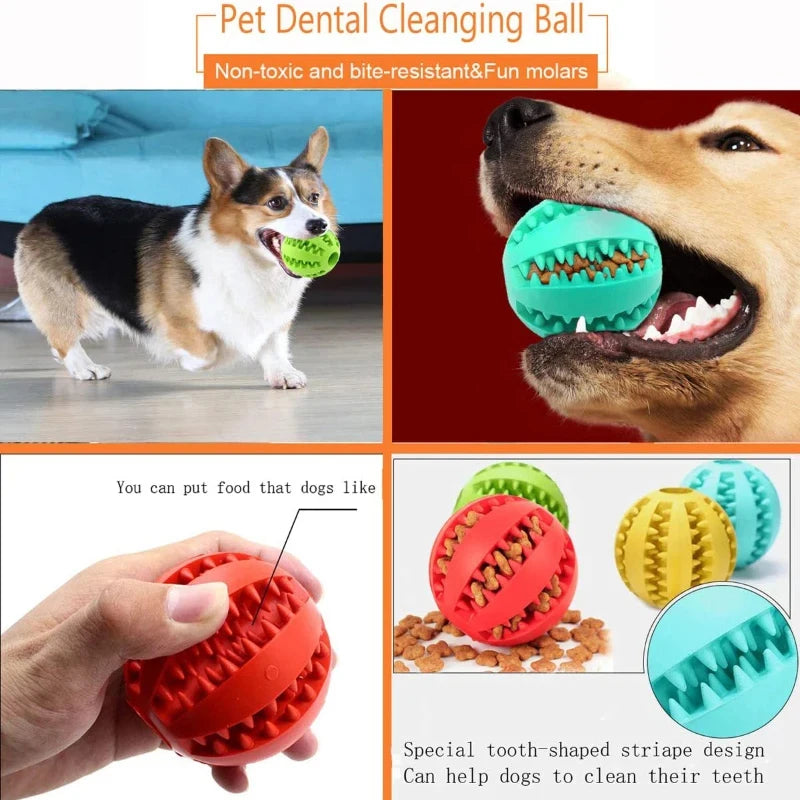 Balle Interactive pour Chien & Chiot – Jouet en Caoutchouc Distributeur de Friandises & Nettoyeur de Dents