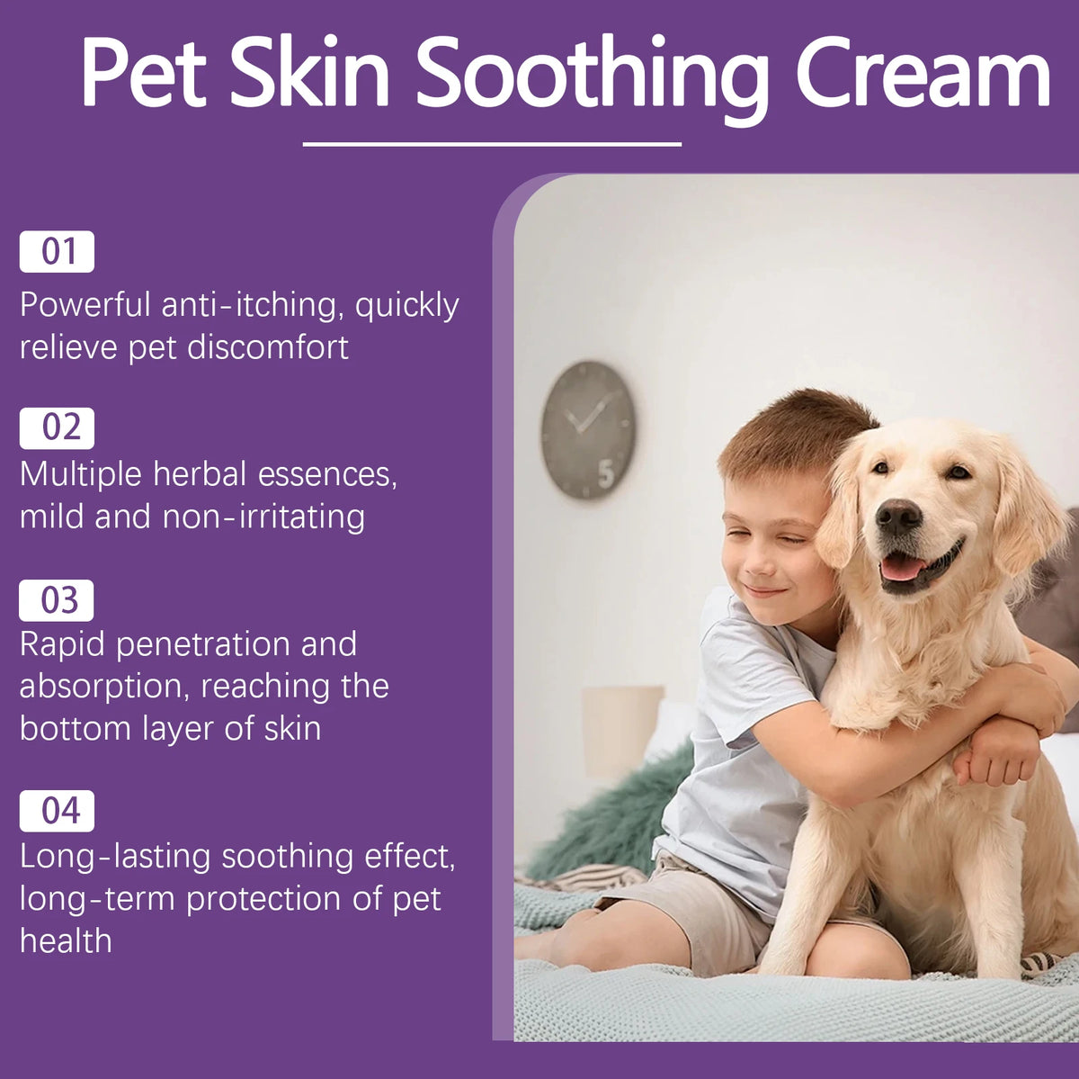 Baume Cutané Apaisant & Réparateur pour Chien & Chat – Crème Hydratante Anti-Démangeaisons, Rougeurs & Irritations Cutanées
