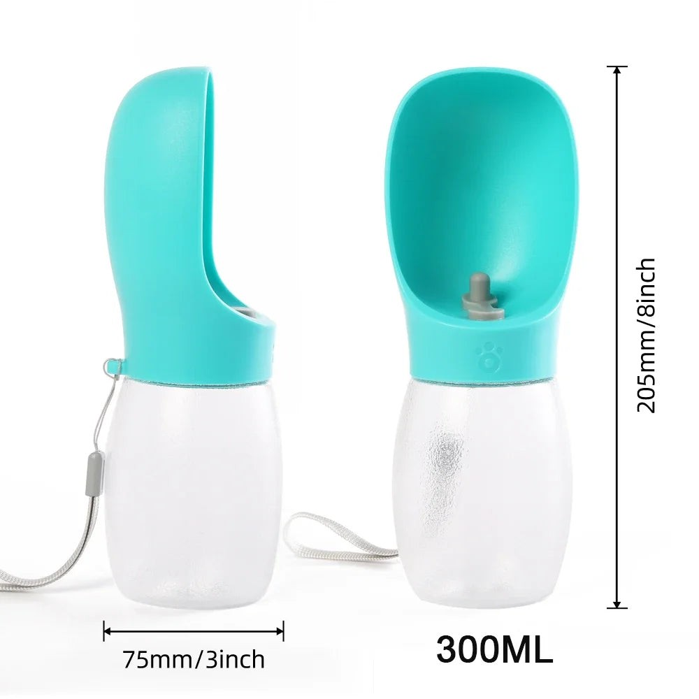 Gourde Portable 300 ml pour Chien & Chat – Bouteille d'Eau de Voyage avec Écuelle Intégrée Anti-Fuite pour Balade & Randonnée