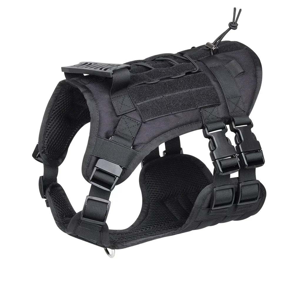 Harnais Tactique Militaire avec Poignée & Laisse pour Chien – Ensemble Réglable Anti-Traction & Respirant pour Grand & Moyen Chien