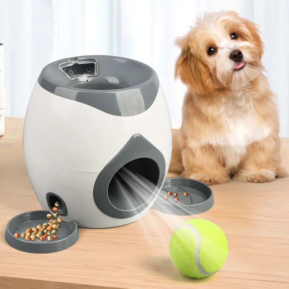 Lanceur de Balles Interactif & Machine de Récompense pour Petit & Moyen Chien – Jouet Éducatif de Dressage, Lancer & Rapport avec Friandises