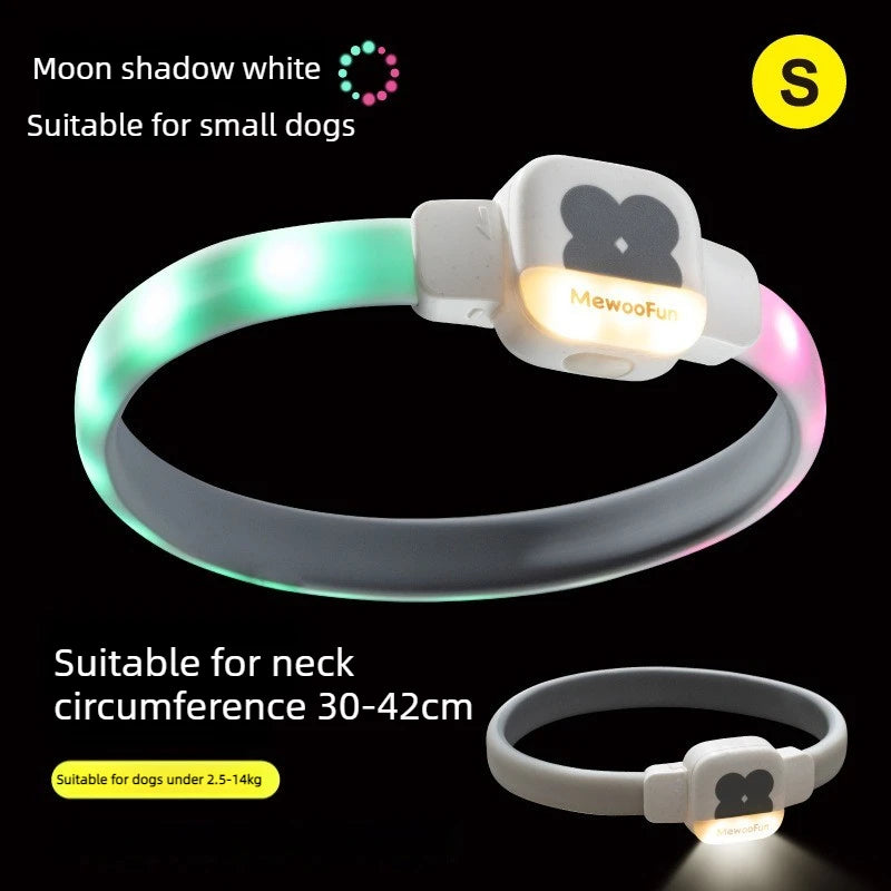 Collier Lumineux LED en Silicone pour Chien – Collier Sécurité Nuit Ajustable & Découpable, Rechargeable USB & Haute Visibilité