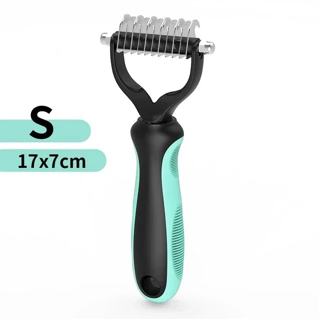 Peigne Démêlant Double Face en Acier Inoxydable pour Chien & Chat – Râteau Anti-Nœuds & Brosse Sous-Poil de Mue Professionnelle