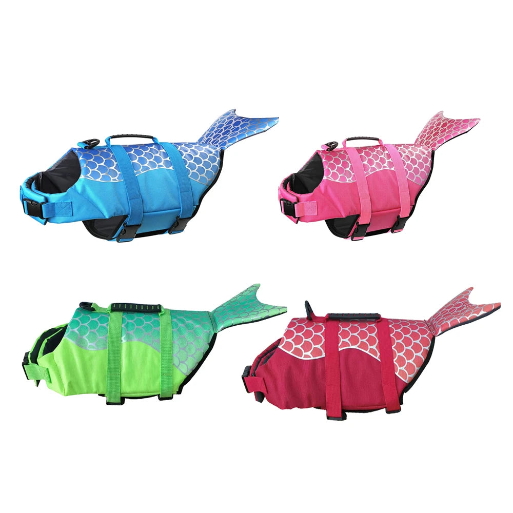 Dog Life Jacket Shark Ripstop Dog Life Vests for Swimming Boating Buoyancy Rescue Handle Pet Flotation Vest for Big Cat and  Dog