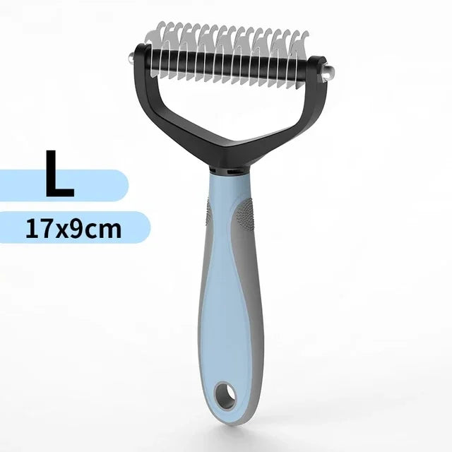 Peigne Démêlant Double Face en Acier Inoxydable pour Chien & Chat – Râteau Anti-Nœuds & Brosse Sous-Poil de Mue Professionnelle
