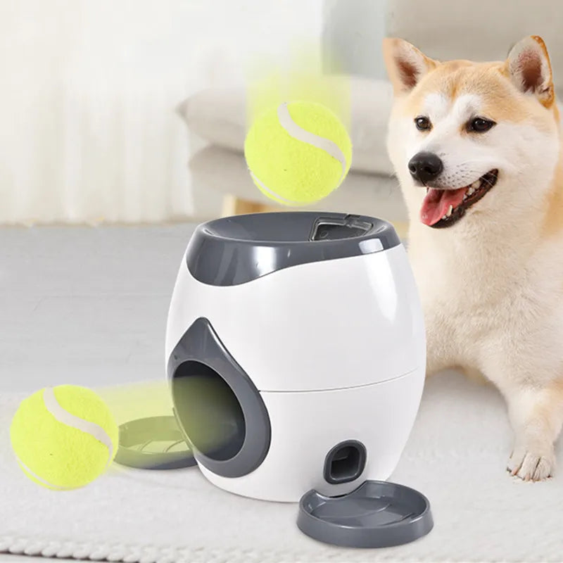 Lanceur de Balles Interactif 2-en-1 & Distributeur de Friandises pour Chien – Machine d'Entraînement au Rapport, Récompense & Stimulation Cognitive